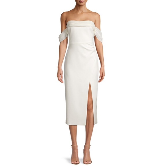 Likely White Off-Shoulder Midi Dress - Picture 4 of 16